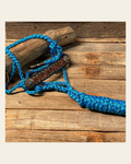 Blue Mule Tape Halter - Turquoise #MT209 on a warm cream background