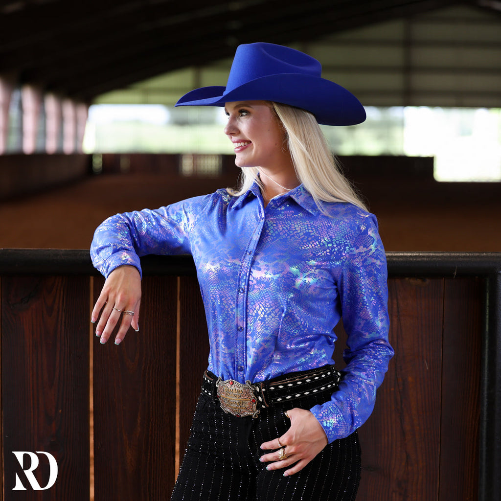 Blue Venom Performance Rodeo Shirt — view 3
