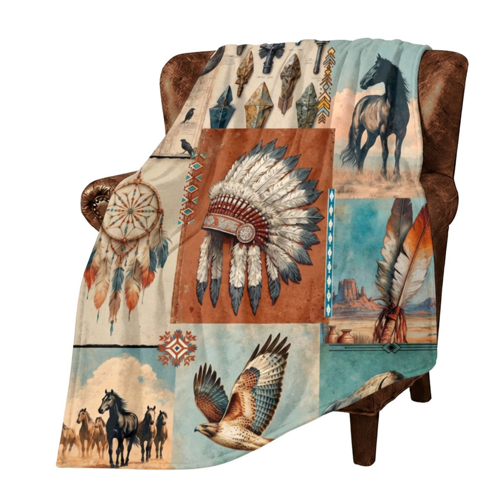 Baha Ranch Bohemian Dreams Minky Soft Throw Blanket 60" X 80" Made in America by Baha Ranch Western Wear