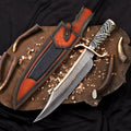 12-Inch Copper Damascus Alamo Bowie Knife - Musso-Style Collector Blade