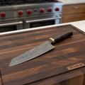 8” Ladder Pattern Damascus Gyuto Chef Knife with Rosewood Handle & Brass Bolster