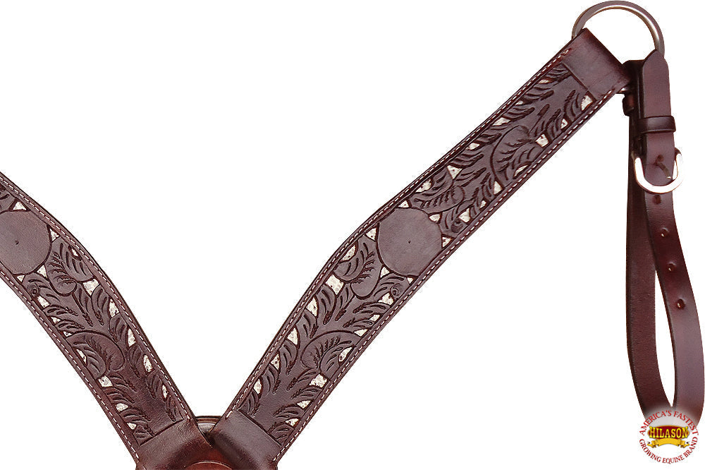Hilason Western Horse Breast Collar American Leather Brown