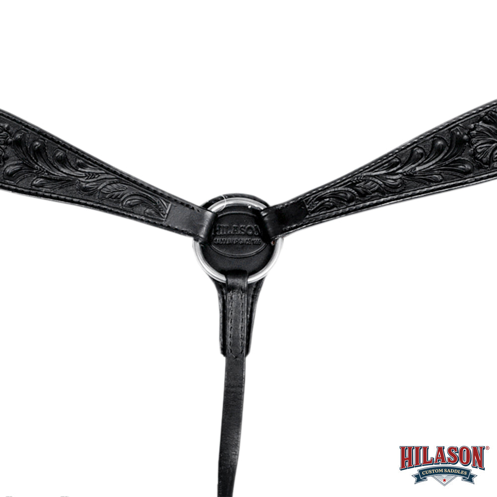 HILASON Western Horse Headstall Breast Collar Genuine American Leather Floral Black
