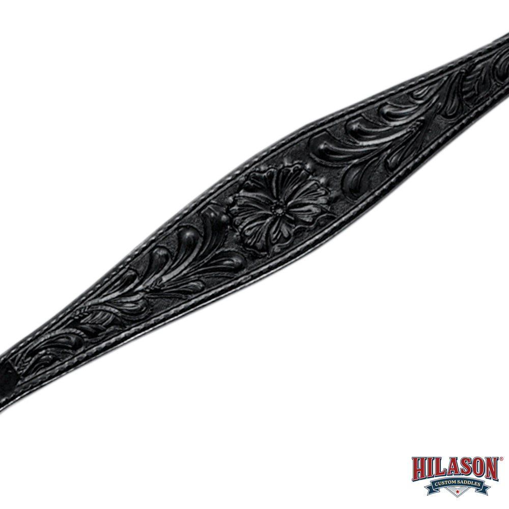HILASON Western Horse Headstall Breast Collar Genuine American Leather Floral Black