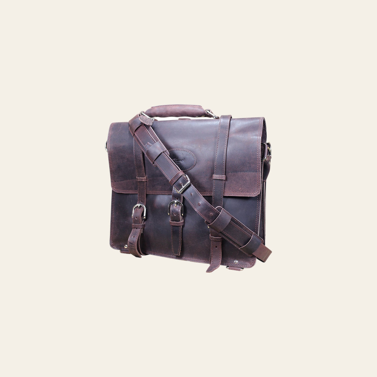 Briefcase Backpack Laptop Bag Glanor Buffalo Leather Hand