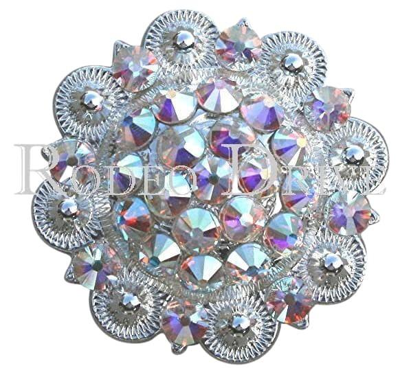 AB Bright Silver 2" European Crystal Concho