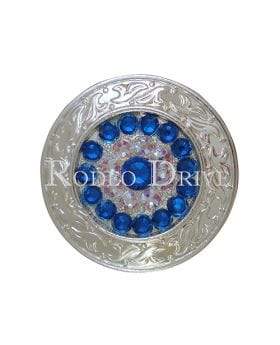 Capri & AB Bright Silver 1.5" Disc European Crystal Concho