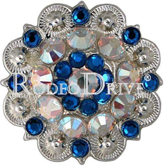 Capri & AB Bright Silver 1.5" European Crystal Concho