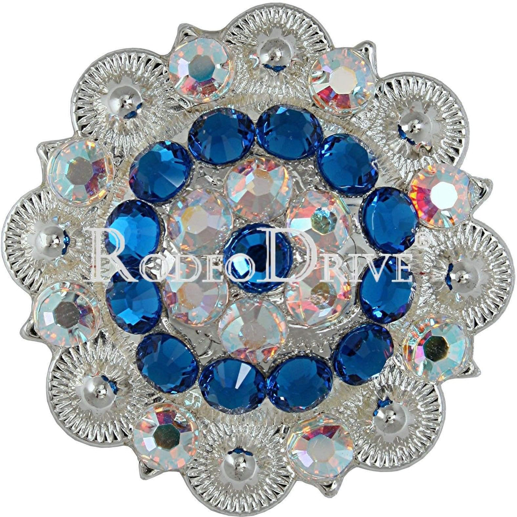 Capri & AB Bright Silver 2" European Crystal Concho