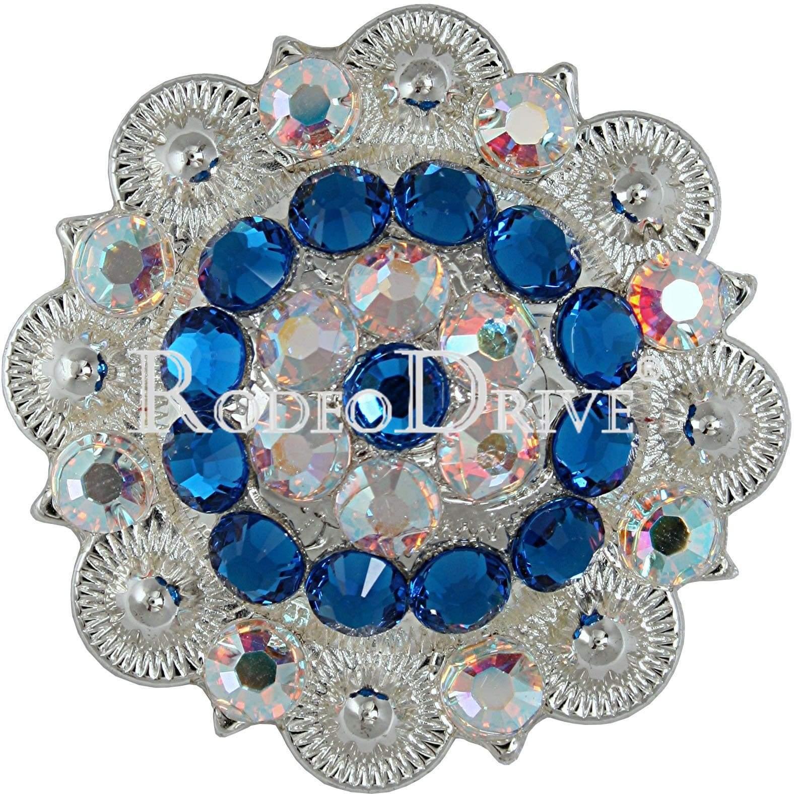 Capri & AB Bright Silver 2" European Crystal Concho