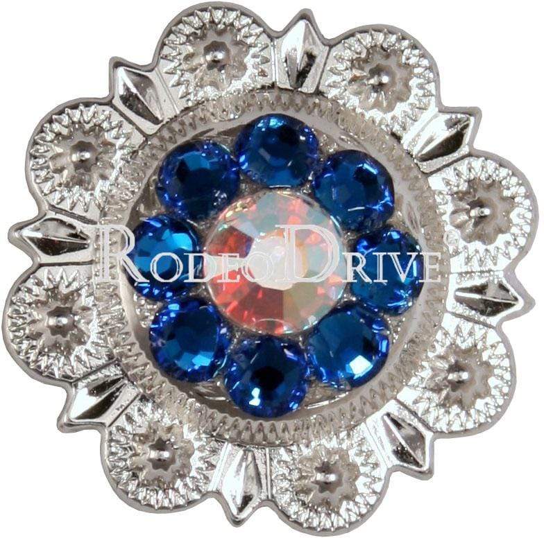Carpi & AB Bright Silver 1" European Crystal Concho