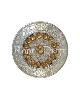 Champagne & AB Bright Silver 1.5" Disc European Crystal Concho