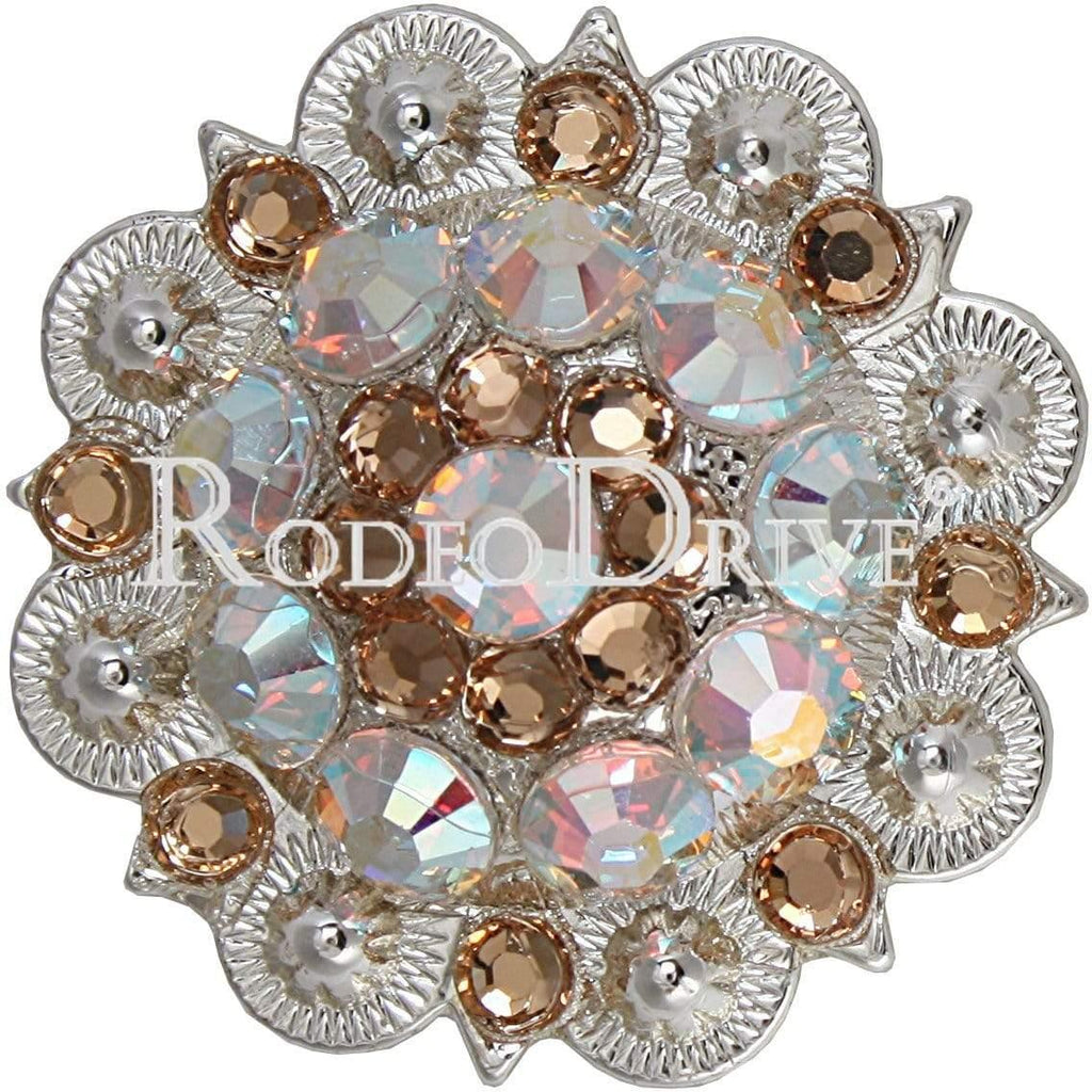 Champagne & AB Bright Silver 1.5" European Crystal Concho