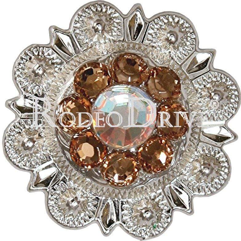 Champagne & AB Bright Silver 1" European Crystal Concho