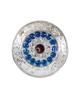 Red White & Blue Bright Silver 1.5" Disc European Crystal Concho — view 2