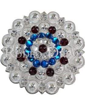 Red White & Blue Bright Silver Berry Jacket European Crystal — view 2