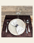 Bright Silver Red/White/Blue Crystal Concho Napkin Ring #CNR103 on a warm cream background
