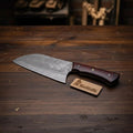 6-Inch blade Kitchen Knife Cleaver — Textured Damascus Blade with Rosewood Handle (11-Inch Overall, Hand-Forged)