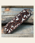 Bronc Noseband With Rust Western Conchos on a warm cream background