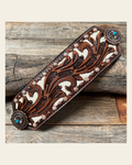 Bronc Noseband With Turquoise Conchos #BNCTTQ1 on a warm cream background
