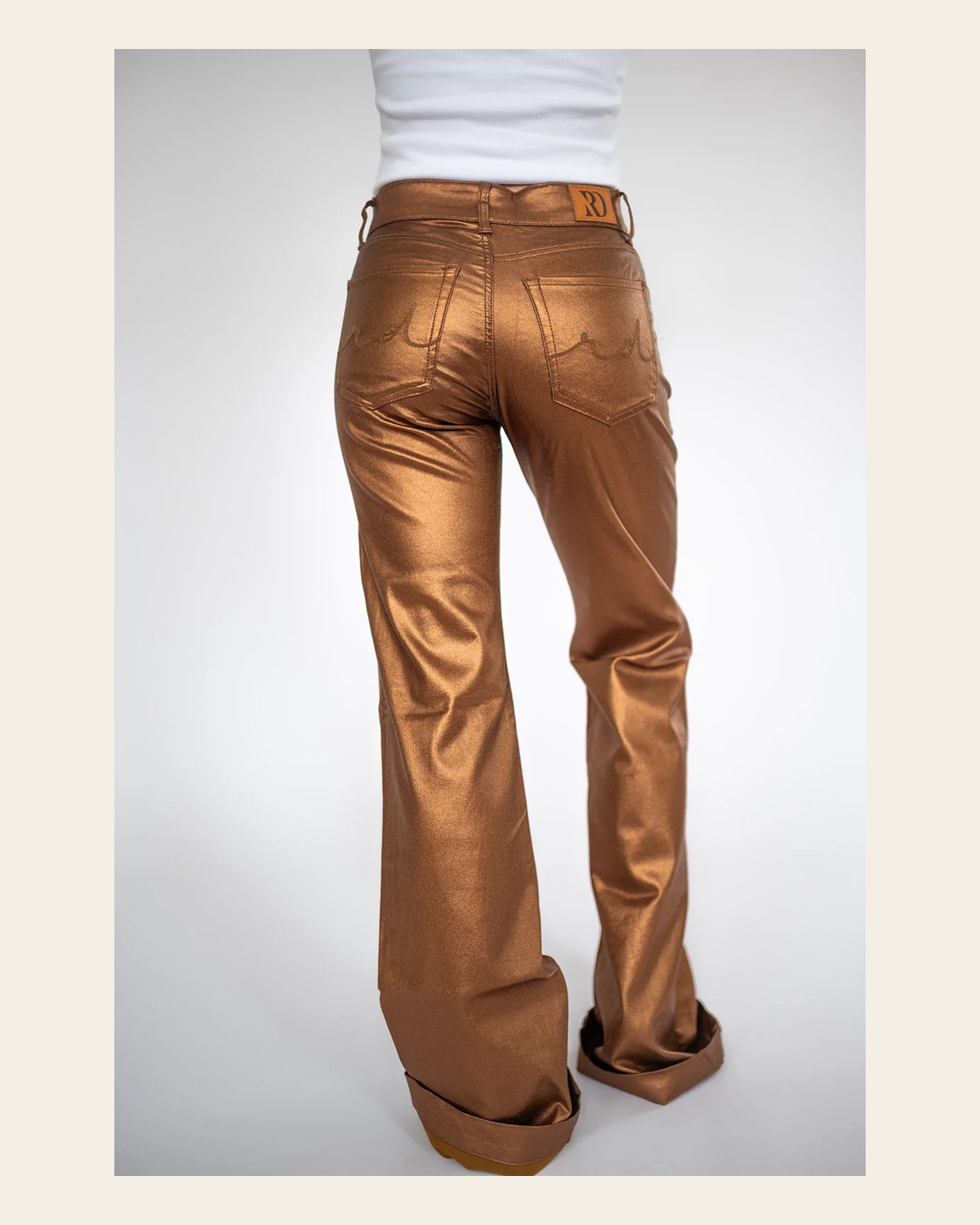 Signature Trousers - Bronze Metallic on a warm cream background