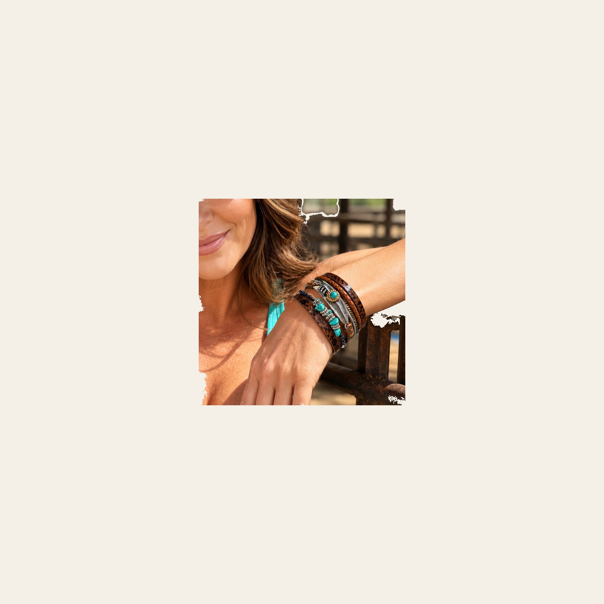 Brown Boho Multi Strand Wrap Bracelet
