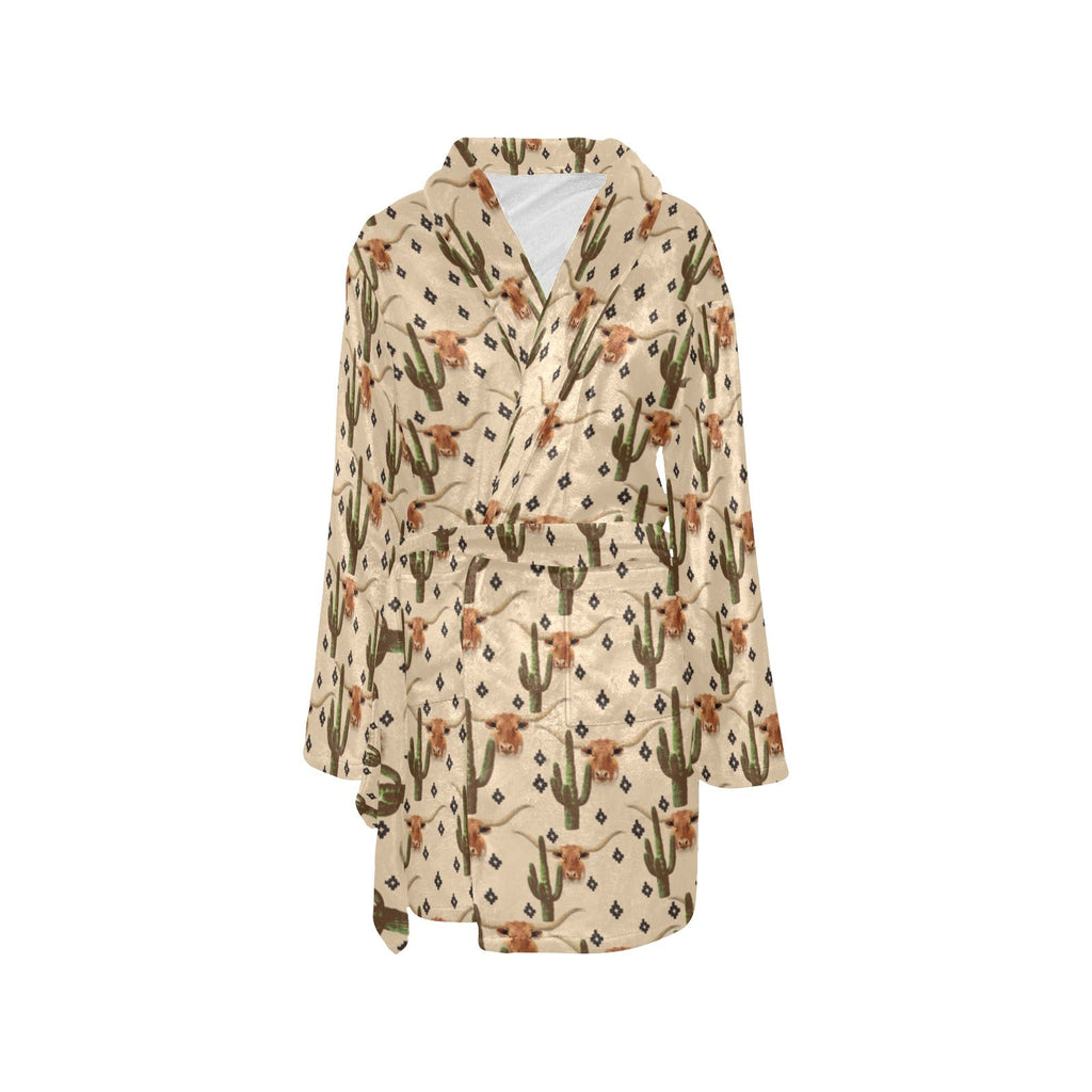 Baha Ranch Longhorn Cactus Women's Western Bath Robe by Baha Ranch Western Wear - product image 3