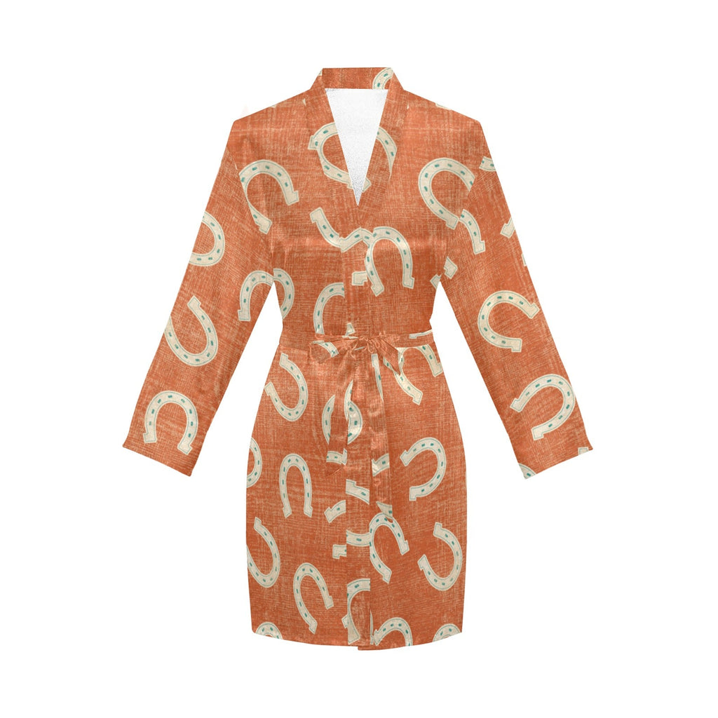 Baha Ranch Rust Orange Women's Belted Satin Feel Dressing Lounge Robe by Baha Ranch Western Wear - product image 3
