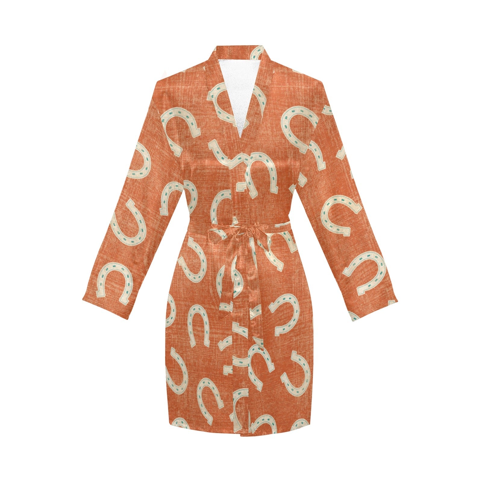 Baha Ranch Rust Orange Women's Belted Satin Feel Dressing Lounge Robe by Baha Ranch Western Wear - product image 3