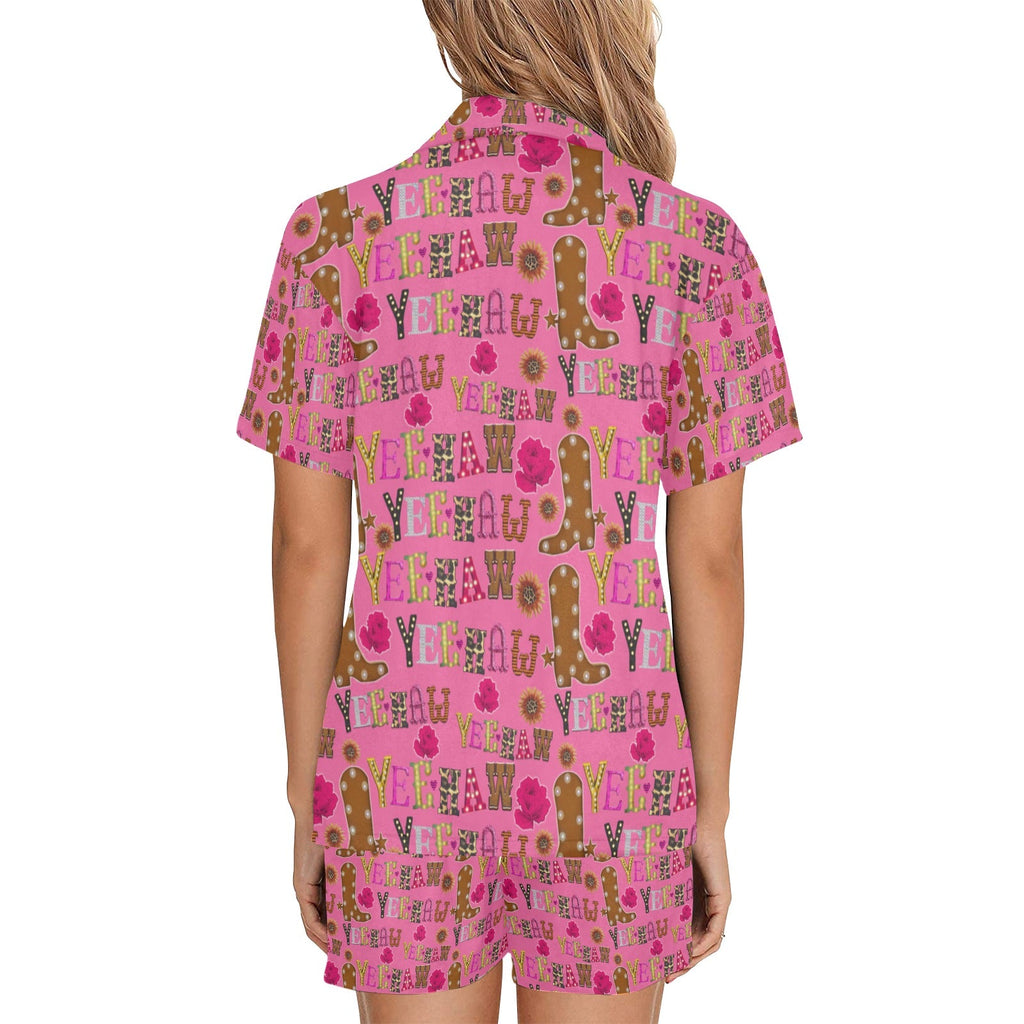 Baha Ranch Pink Yeehaw Women's Western Pajama Set by Baha Ranch Western Wear - product image 4