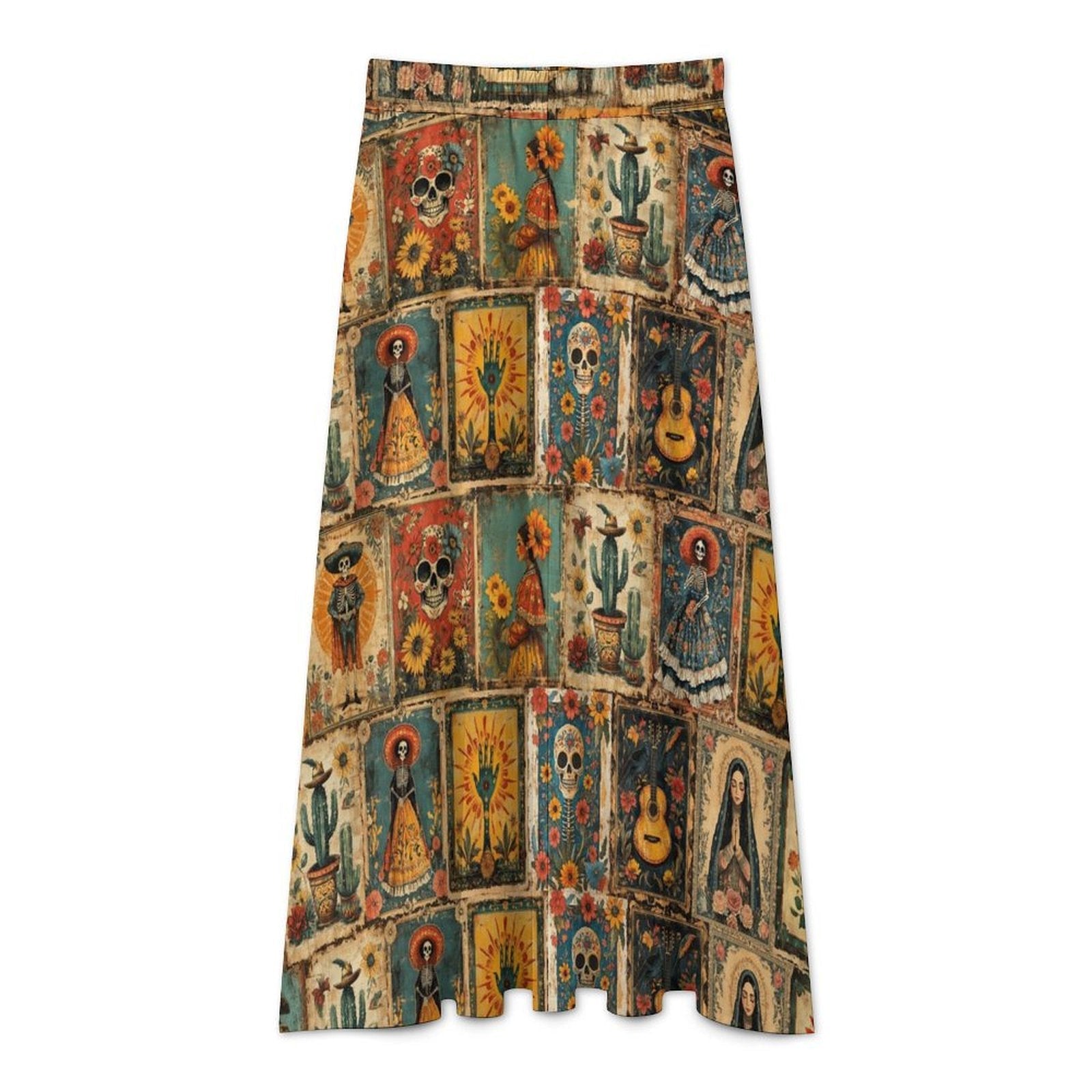 Baha Ranch Colores de Mexico Dia de los Muertos Midi Skirt by Baha Ranch Western Wear - product image 3