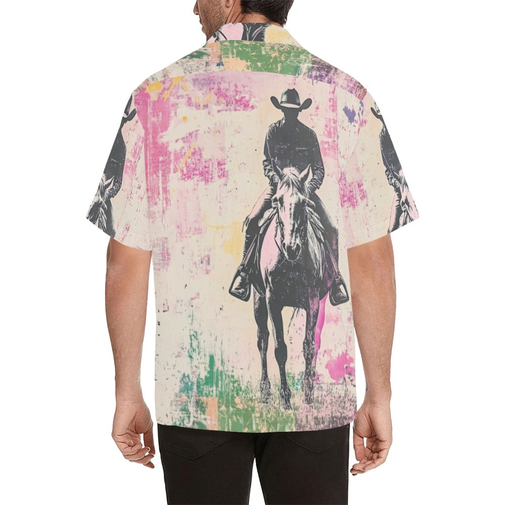 Baha Ranch Retro Pop Western Trail Ride Men's Camp Shirt by Baha Ranch Western Wear - product image 2