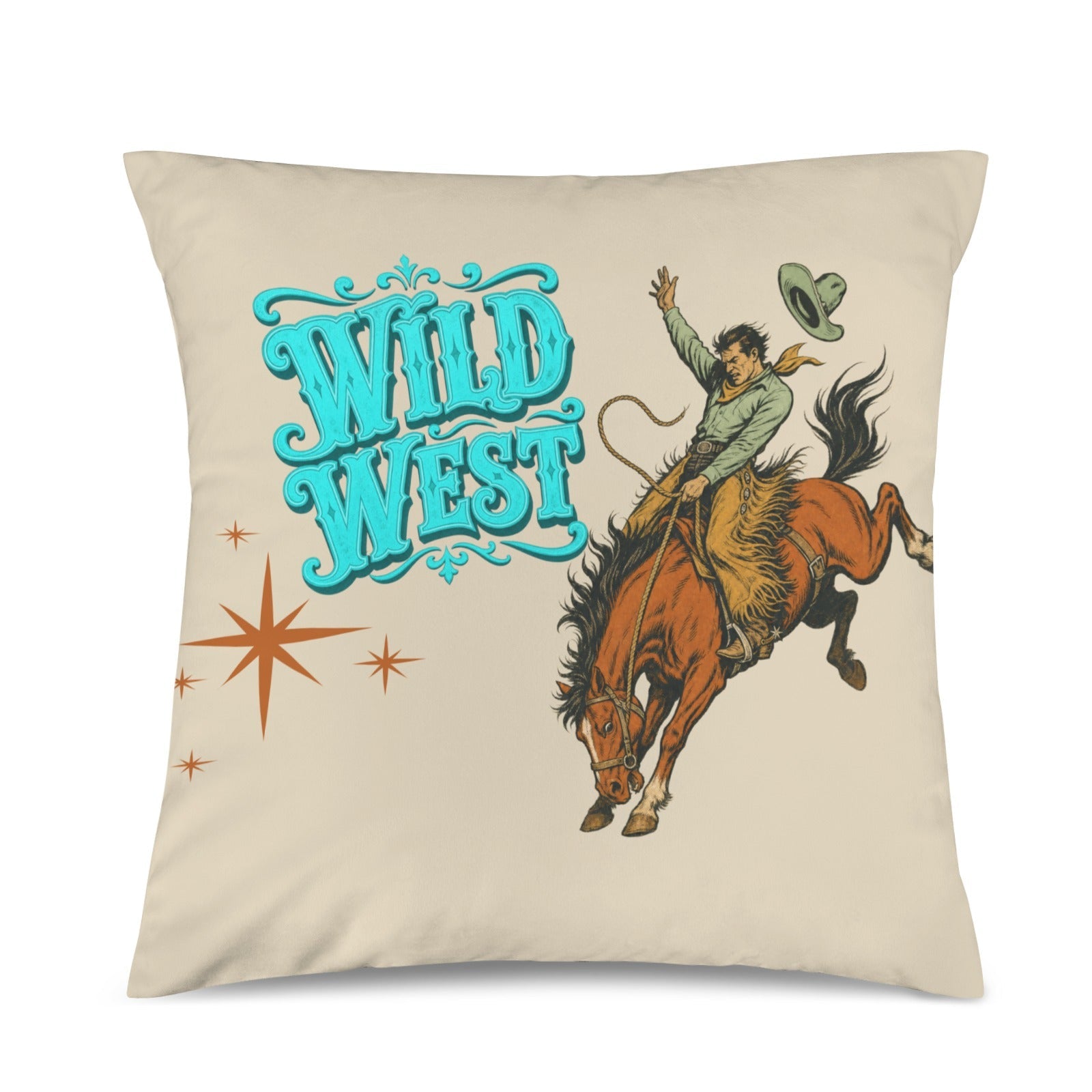 The Last Roundup Wild West Throw Pillow Cover Made in America by Baha Ranch Western Wear