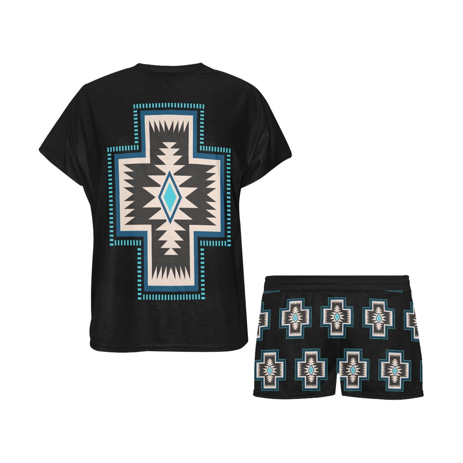 Baha Ranch Southwestern Cross Women's Western Top and Short Pajama Set by Baha Ranch Western Wear - product image 3