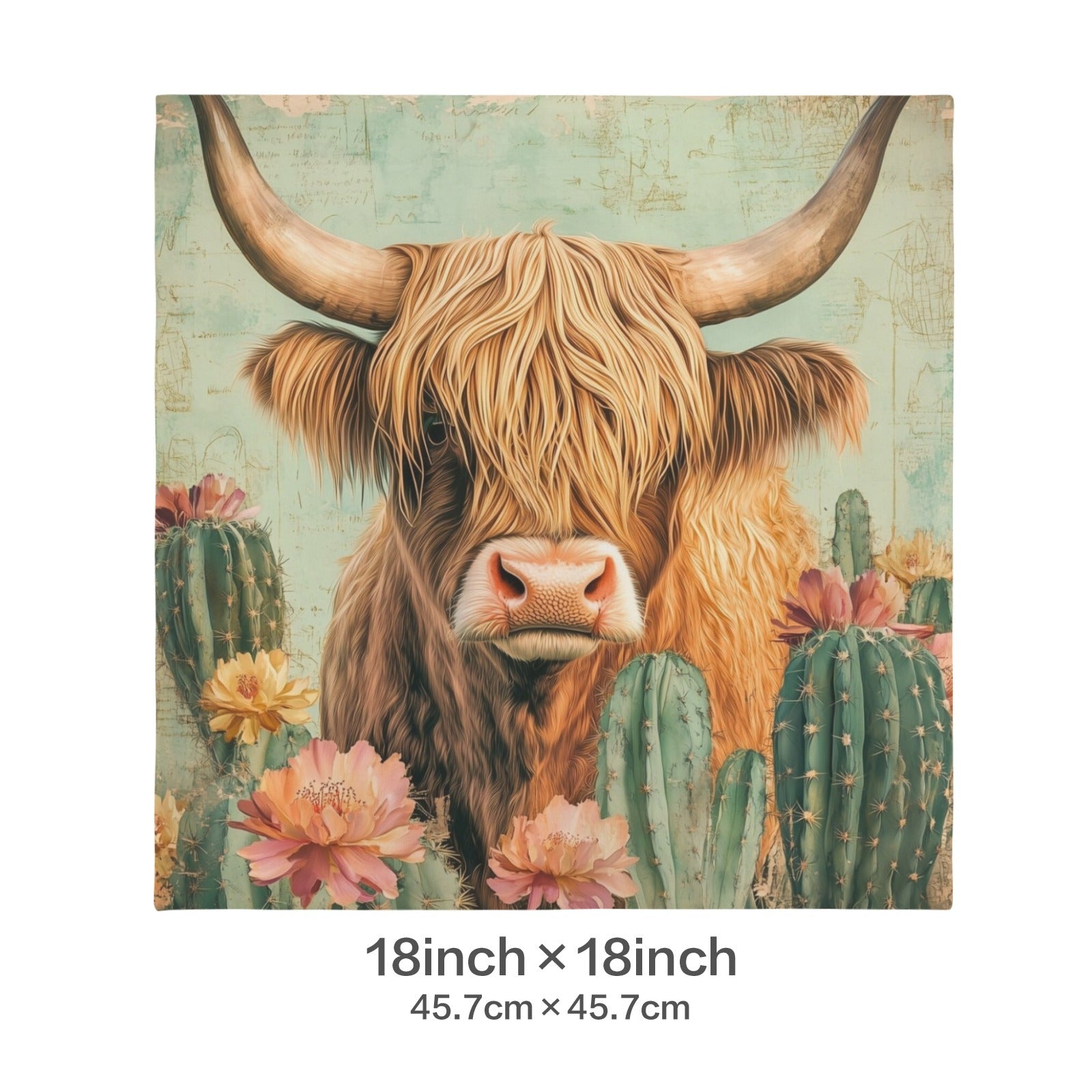 Baha Ranch Cactus Highland Velvety Soft Throw Pillow Cover Made in America by Baha Ranch Western Wear - product image 4