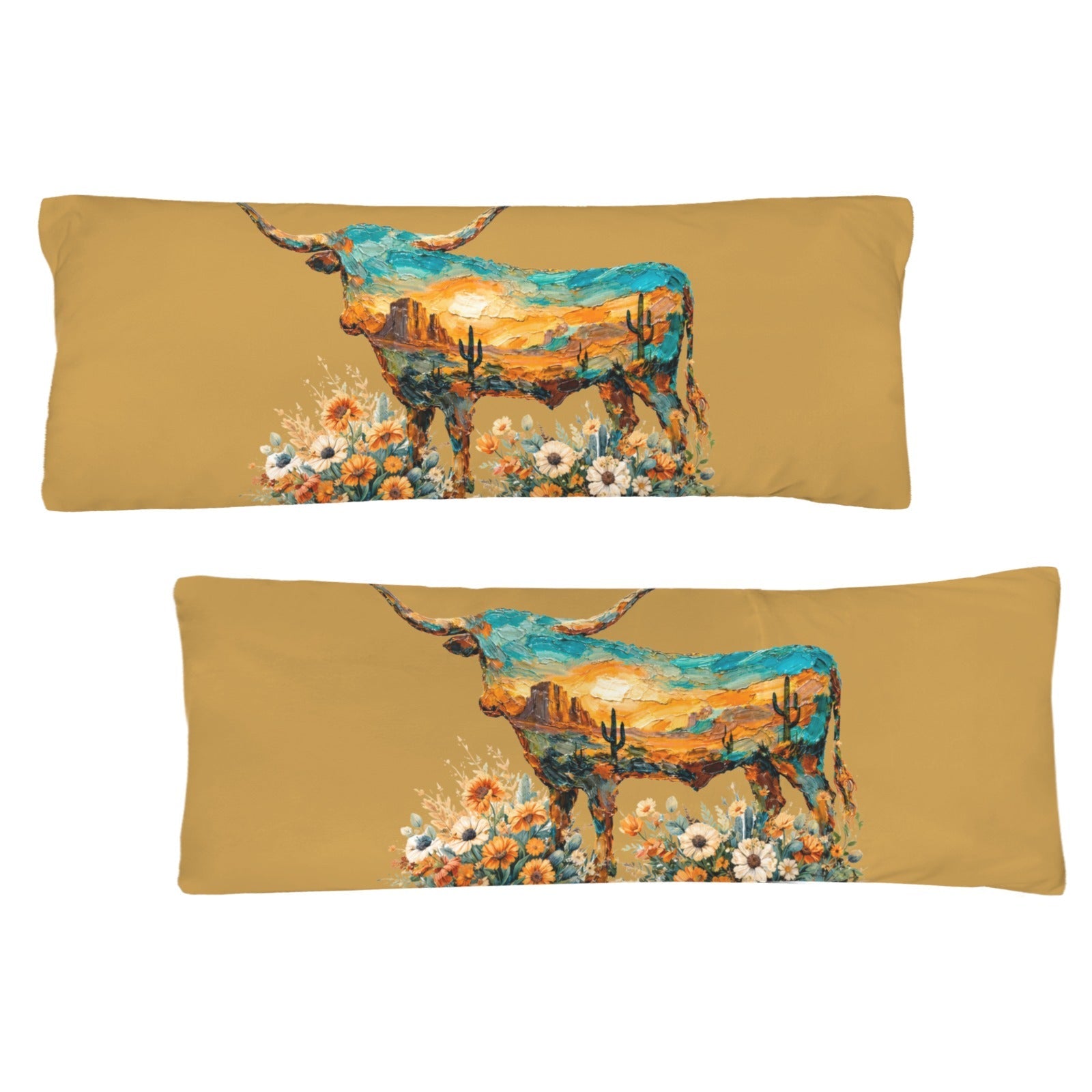 Baha Ranch Floral Longhorn Body Pillow Made in America by Baha Ranch Western Wear - product image 3