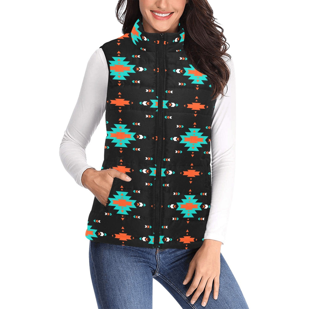 Baha Ranch Turquoise Orange Aztec Women's Western Puffy Vest by Baha Ranch Western Wear - product image 2