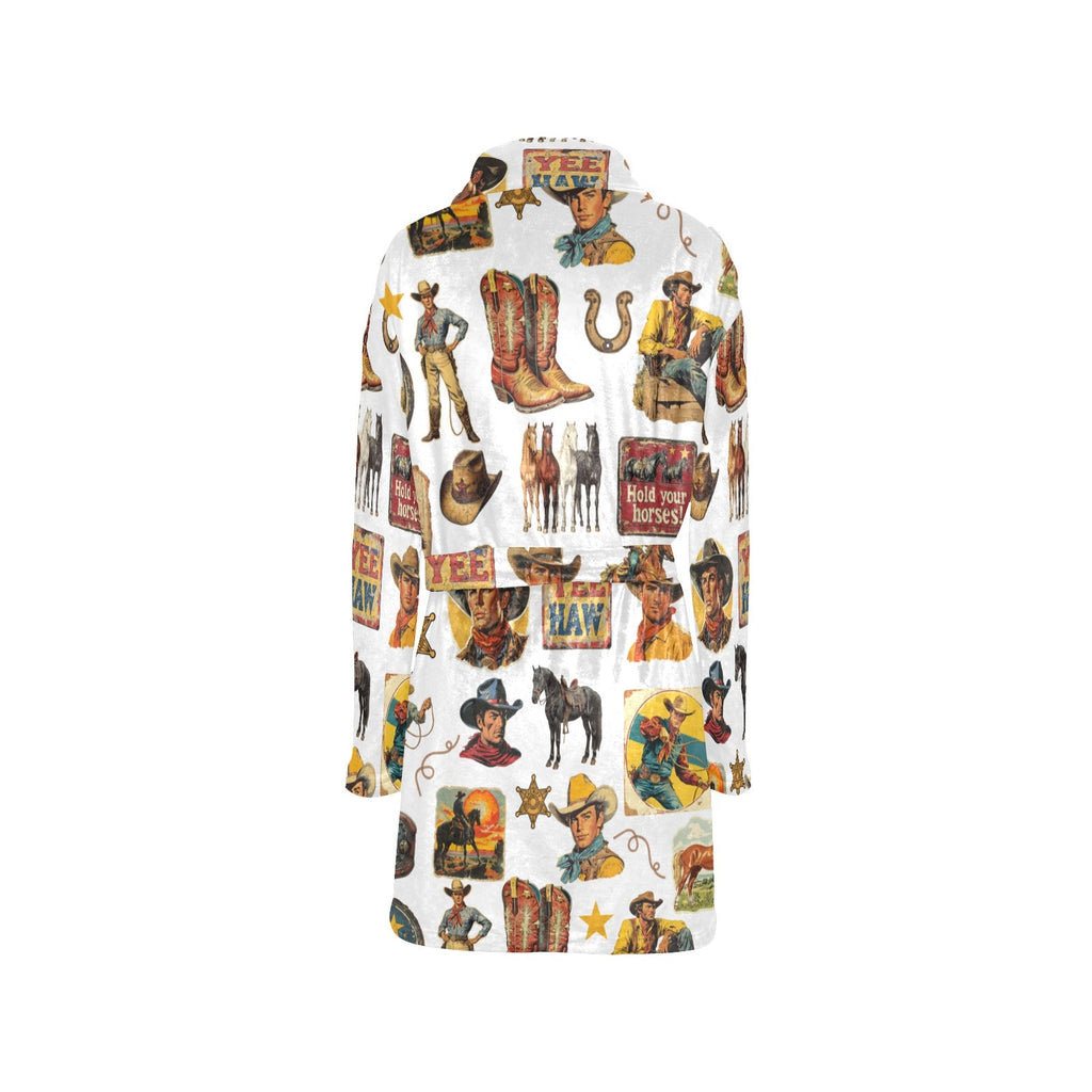 Baha Ranch Vintage Cowboy Collage Western Women's Robe by Baha Ranch Western Wear - product image 4