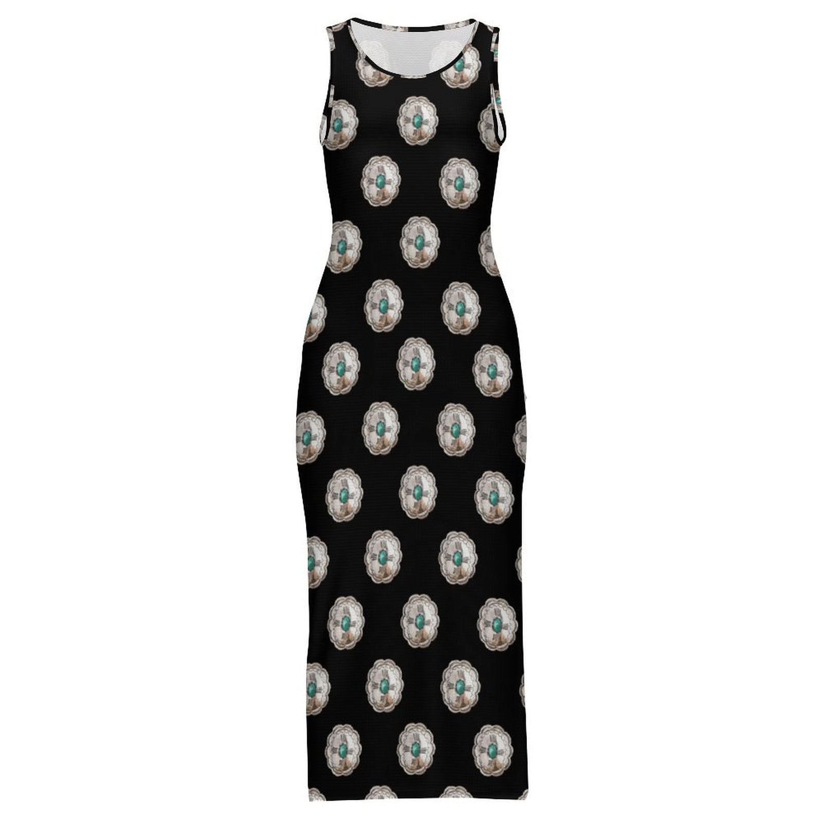 Baha Ranch Silver Concho Slit Maxi Dress by Baha Ranch Western Wear - product image 5