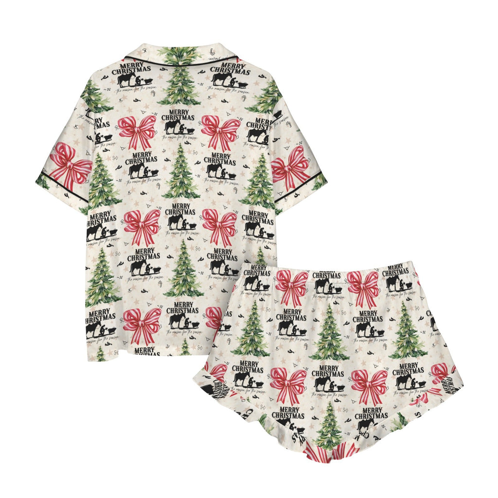 Baha Ranch Praying Cowboy Christmas Cowgirl Western Satin Pajamas Short Set by Baha Ranch Western Wear - product image 5