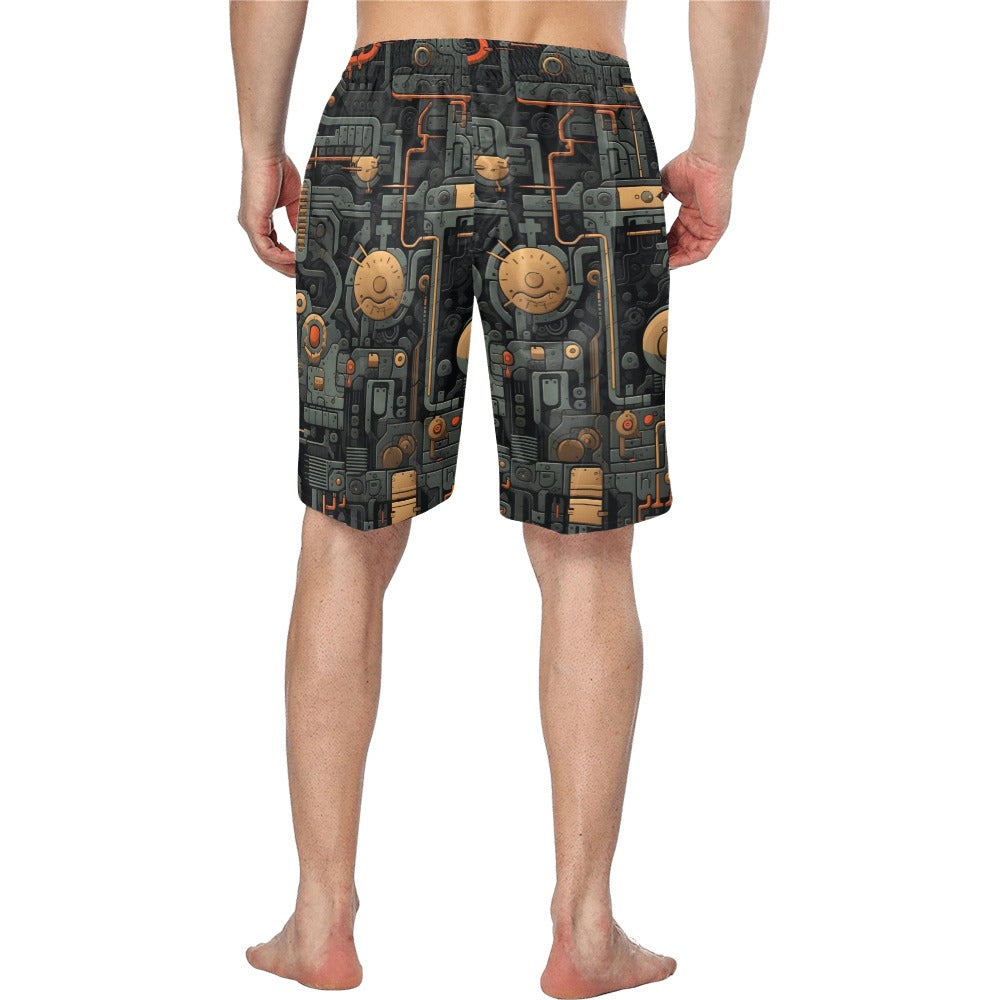 Baha Ranch Cyber Digital Gaming Men's Beach Board Swim Shorts by Baha Ranch Western Wear - product image 3
