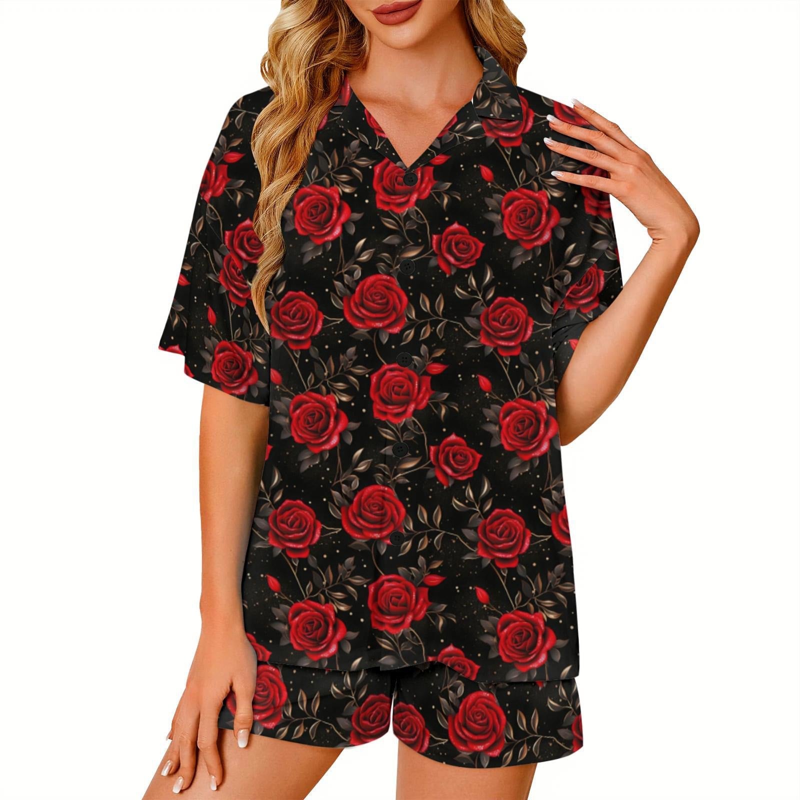 Baha Ranch Red Rose Women's Pajama Set Made in America by Baha Ranch Western Wear - product image 4