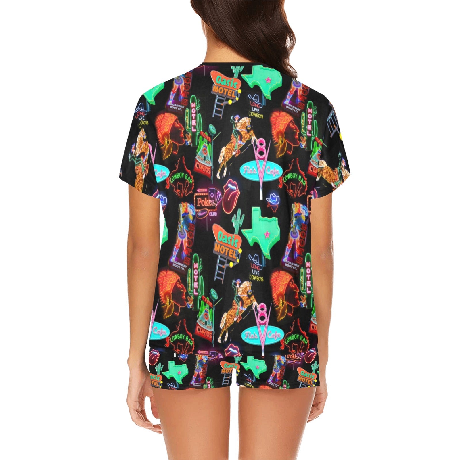 Baha Ranch Vegas Neon Western Women's Short and Top Pajama Set by Baha Ranch Western Wear - product image 2