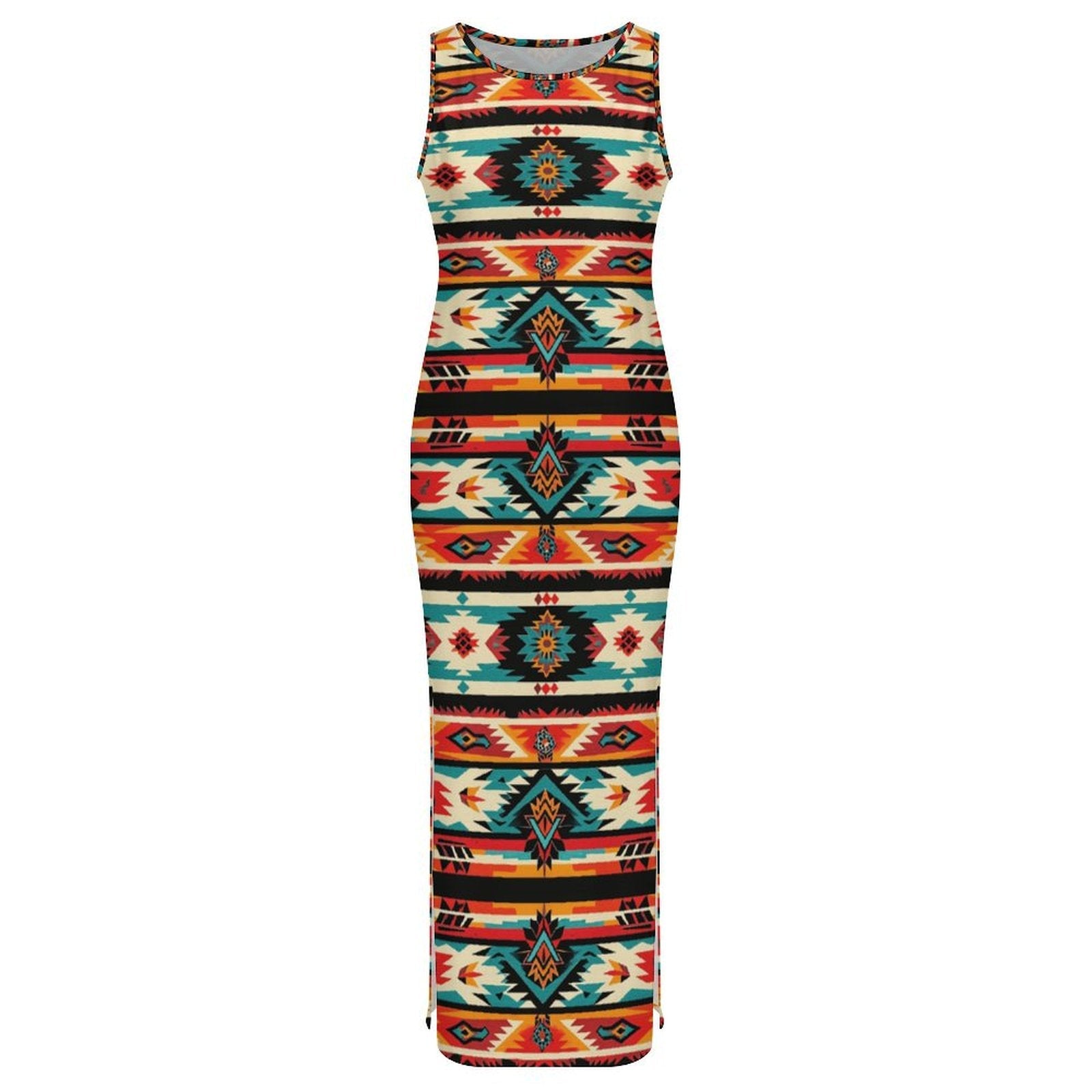Baha Ranch Santa Fe Sleeveless Bodycon Side Slit Western Maxi Long Dress by Baha Ranch Western Wear - product image 3