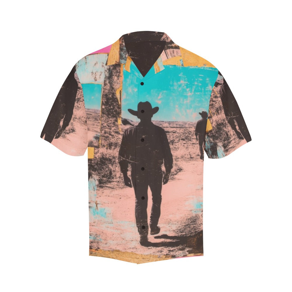 Baha Ranch Retro Pop Western Mystery Cowboy Men's Camp Shirt by Baha Ranch Western Wear - product image 3
