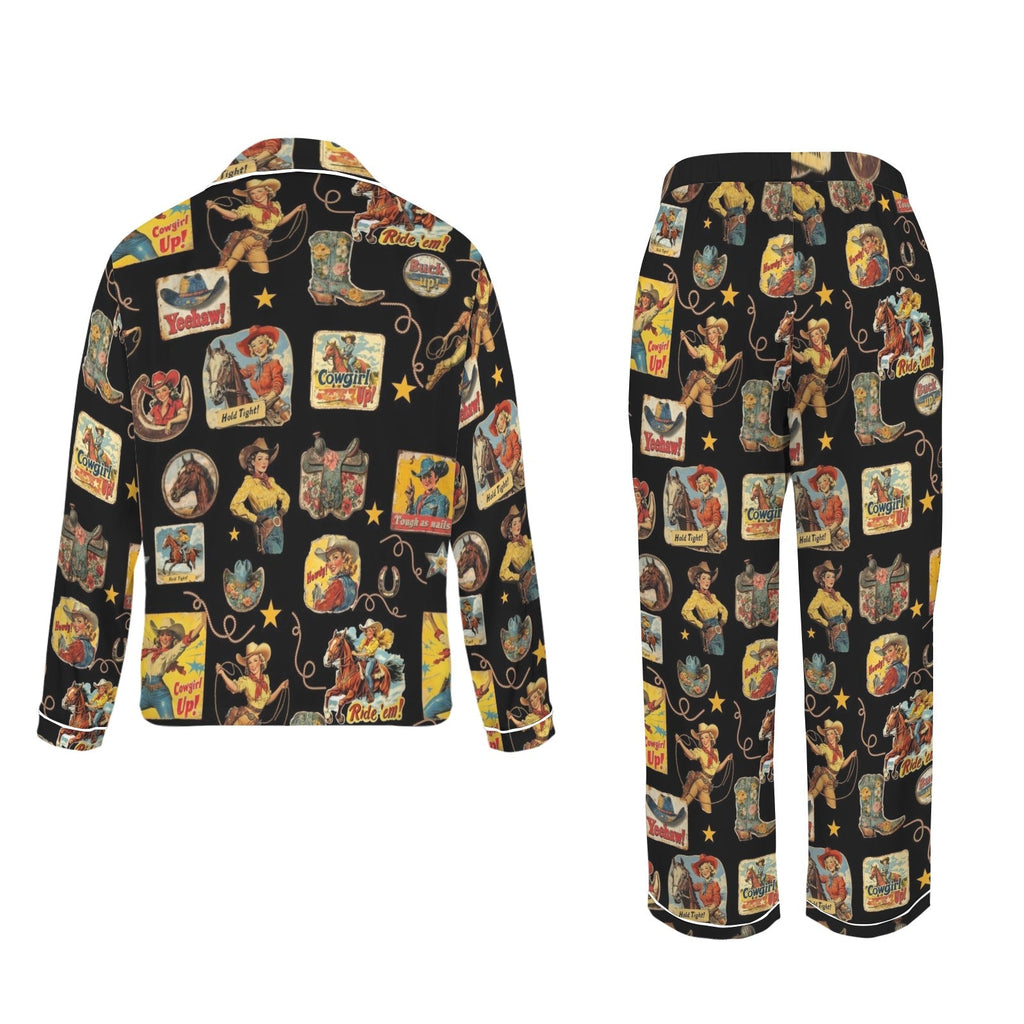 Baha Ranch Vintage Cowgirl Collage Western Satin Pajamas by Baha Ranch Western Wear - product image 5