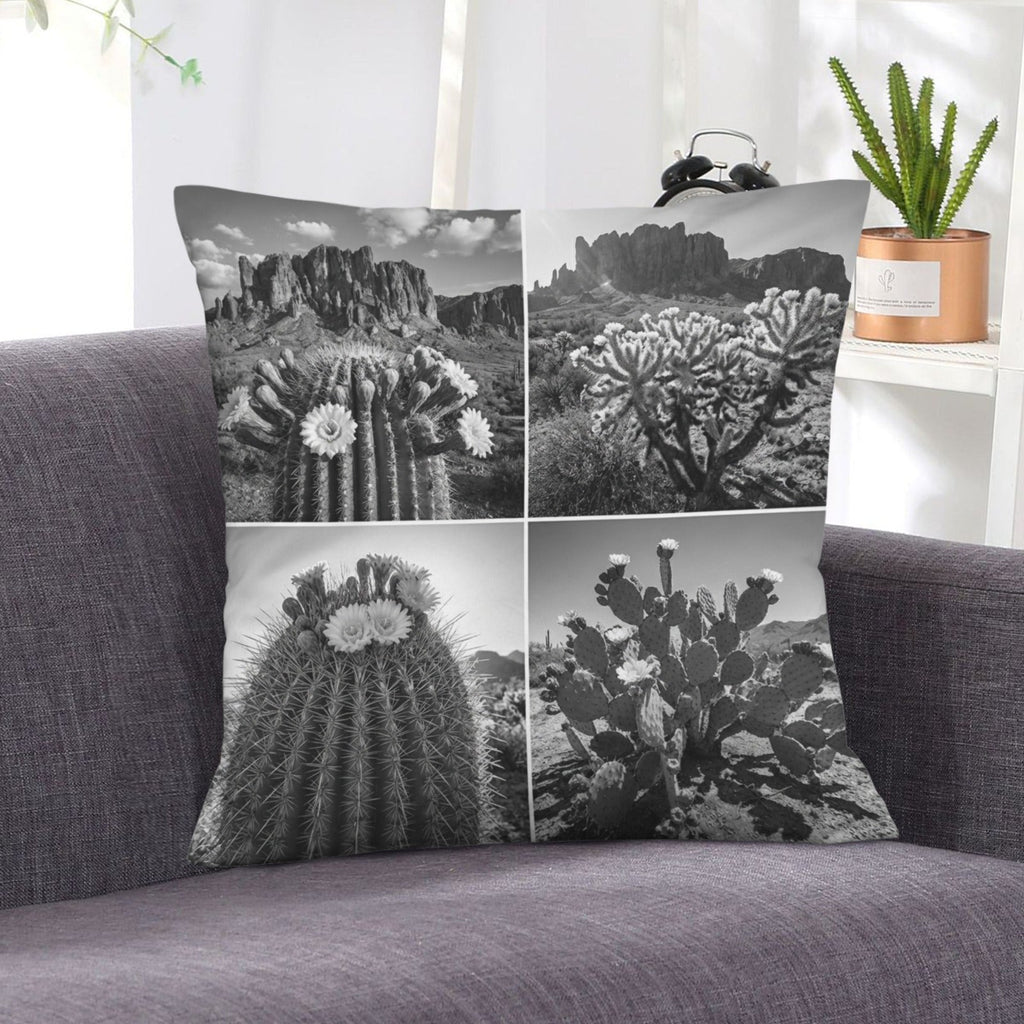 Baha Ranch Black White Cactus Velvety Soft Pillow Case Made in America by Baha Ranch Western Wear - product image 2