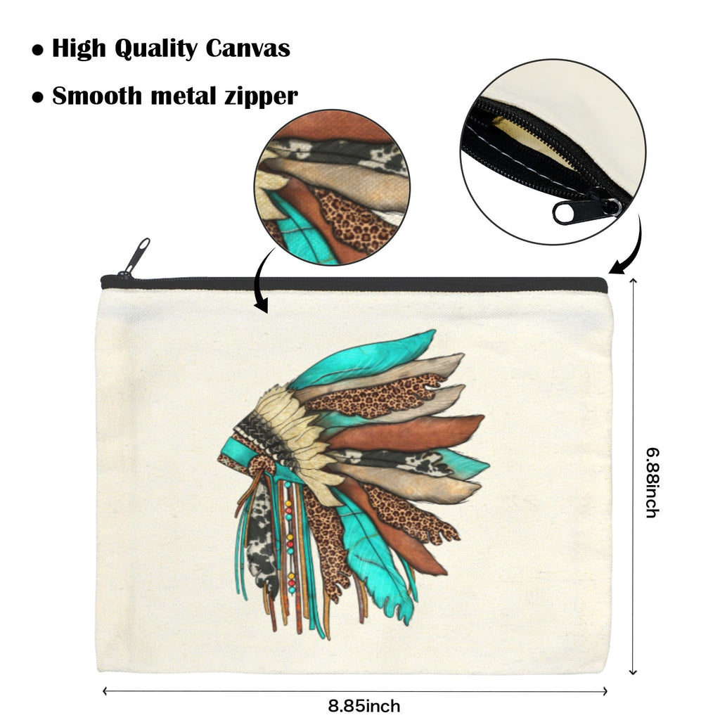 Baha Ranch Native Headdress Cosmetic Bag Pouch Pack of 5 Made in America by Baha Ranch Western Wear - product image 3