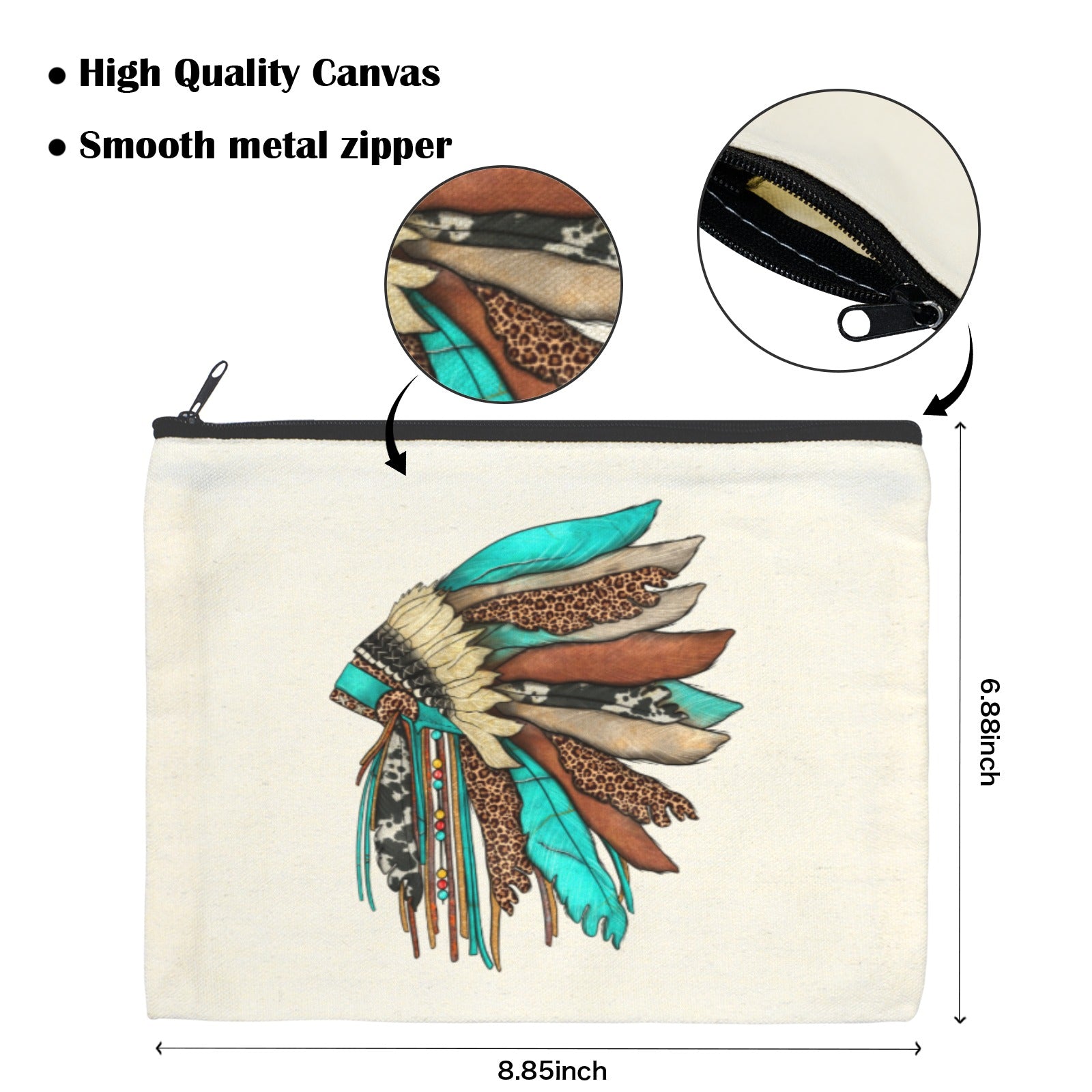 Baha Ranch Native Headdress Cosmetic Bag Pouch Pack of 5 Made in America by Baha Ranch Western Wear - product image 3