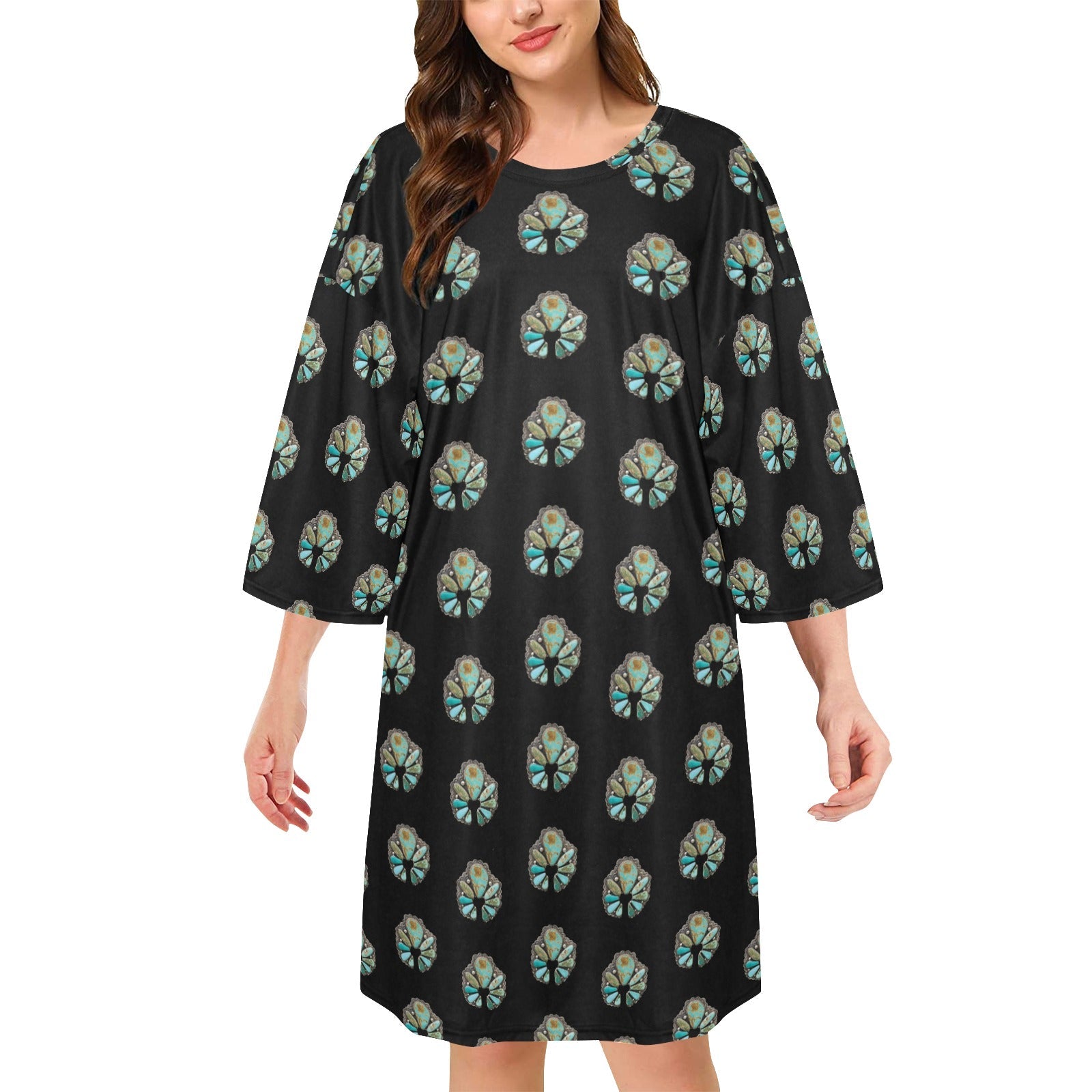 Baha Ranch Turquoise Naja Oversized Sleep Shirt by Baha Ranch Western Wear